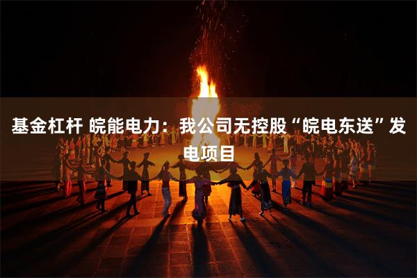 基金杠杆 皖能电力：我公司无控股“皖电东送”发电项目