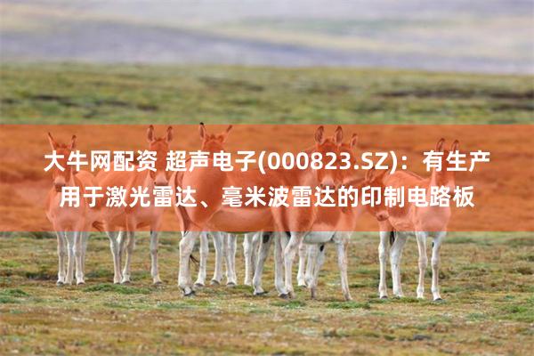 大牛网配资 超声电子(000823.SZ)：有生产用于激光雷达、毫米波雷达的印制电路板