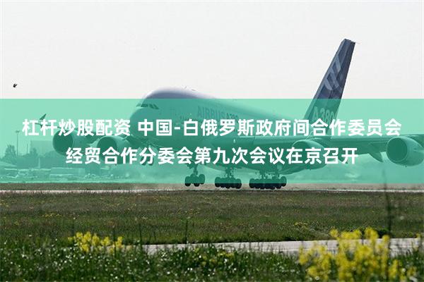 杠杆炒股配资 中国-白俄罗斯政府间合作委员会经贸合作分委会第九次会议在京召开