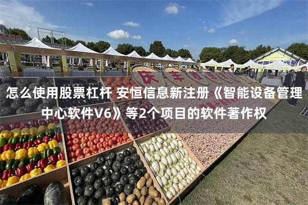 怎么使用股票杠杆 安恒信息新注册《智能设备管理中心软件V6》等2个项目的软件著作权