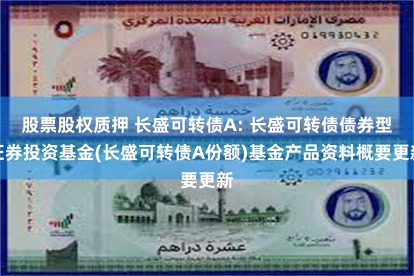 股票股权质押 长盛可转债A: 长盛可转债债券型证券投资基金(长盛可转债A份额)基金产品资料概要更新