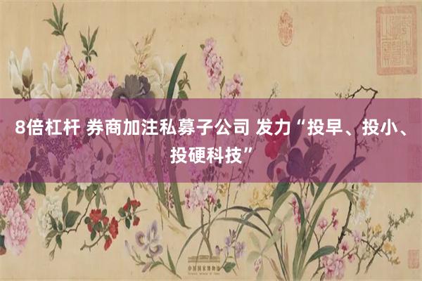 8倍杠杆 券商加注私募子公司 发力“投早、投小、投硬科技”